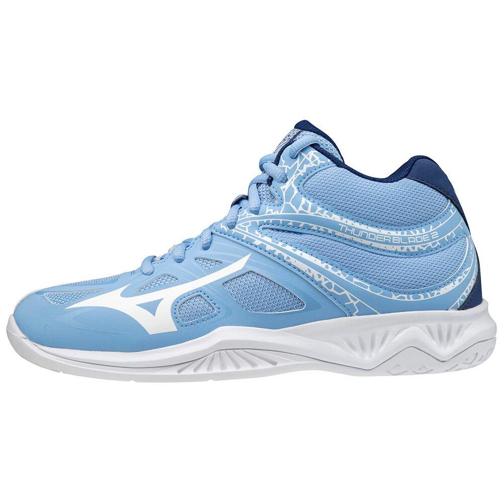 Mizuno Men's Volleyball Shoes Thunder Blade 2 Mid Blue/white - TPMUEKC-56